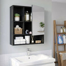 Wall-Mounted Mirror Cabinet with Hidden & Open Storage by LJGDeals