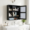 Wall-Mounted Mirror Cabinet with Hidden & Open Storage by LJGDeals