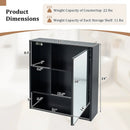 Wall-Mounted Mirror Cabinet with Hidden & Open Storage by LJGDeals