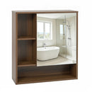 Wall-Mounted Mirror Cabinet with Hidden & Open Storage by LJGDeals