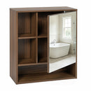 Wall-Mounted Mirror Cabinet with Hidden & Open Storage by DirectDeals