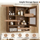 Wall-Mounted Mirror Cabinet with Hidden & Open Storage by LJGDeals