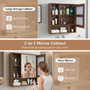 Wall-Mounted Mirror Cabinet with Hidden & Open Storage by DirectDeals