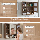 Wall-Mounted Mirror Cabinet with Hidden & Open Storage by LJGDeals