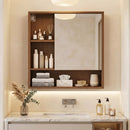 Wall-Mounted Mirror Cabinet with Hidden & Open Storage by LJGDeals