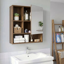 Wall-Mounted Mirror Cabinet with Hidden & Open Storage by DirectDeals