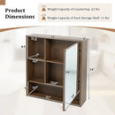 Wall-Mounted Mirror Cabinet with Hidden & Open Storage by LJGDeals