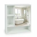 Wall-Mounted Mirror Cabinet with Hidden & Open Storage by LJGDeals