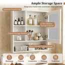 Wall-Mounted Mirror Cabinet with Hidden & Open Storage by LJGDeals