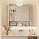 Wall-Mounted Mirror Cabinet with Hidden & Open Storage by LJGDeals