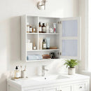 Wall-Mounted Mirror Cabinet with Hidden & Open Storage by LJGDeals