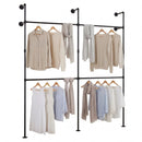 Wall Mounted Pipe Clothing Rack with 4 Hanging Rods by LJGDeals