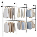 Wall Mounted Pipe Clothing Rack with 6 Hanging Rods by LJGDeals