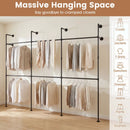 Wall Mounted Pipe Clothing Rack with 6 Hanging Rods by DirectDeals