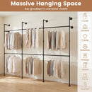 Wall Mounted Pipe Clothing Rack with 6 Hanging Rods by LJGDeals