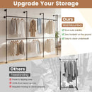 Wall Mounted Pipe Clothing Rack with 6 Hanging Rods by LJGDeals