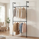 Wall Mounted Pipe Clothing Rack with 2 Hanging Rods by LJGDeals
