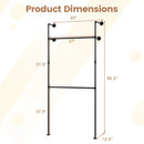 Wall Mounted Pipe Clothing Rack with 2 Hanging Rods by DirectDeals