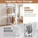 Wall Mounted Pipe Clothing Rack with 2 Hanging Rods by LJGDeals