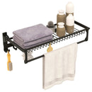 Wall Mounted Towel Shelf with Adjustable Towel Bar and Movable Hooks No Assembly Required by LJGDeals