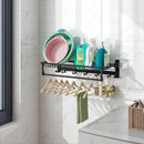 Wall Mounted Towel Shelf with Adjustable Towel Bar and Movable Hooks No Assembly Required by LJGDeals