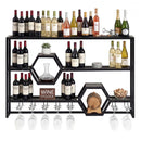 Wall Mounted Wine Rack 47" Large Floating Bar Shelves by LJGDeals