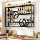 Wall Mounted Wine Rack 47" Large Floating Bar Shelves by LJGDeals