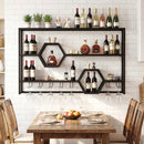 Wall Mounted Wine Rack 47" Large Floating Bar Shelves by LJGDeals