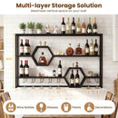 Wall Mounted Wine Rack 47" Large Floating Bar Shelves by LJGDeals