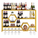 Wall Mounted Wine Rack 47" Large Floating Bar Shelves by LJGDeals