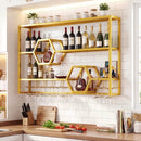 Wall Mounted Wine Rack 47" Large Floating Bar Shelves by LJGDeals