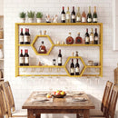 Wall Mounted Wine Rack 47" Large Floating Bar Shelves by LJGDeals