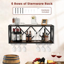 Wall Mounted Wine Rack for 39 Bottles and 12 Glasses by LJGDeals