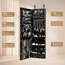Wall and Door Mounted Mirrored Jewelry Cabinet with Lights by LJGDeals