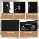 Wall and Door Mounted Mirrored Jewelry Cabinet with Lights by LJGDeals