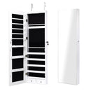 Wall and Door Mounted Mirrored Jewelry Cabinet with Lights by LJGDeals