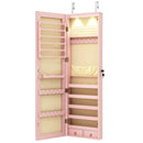 Wall and Door Mounted Mirrored Jewelry Cabinet with Lights by LJGDeals