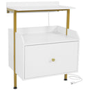 Wall-mounted Nightstand with LED Lights and Charging Station for Bedroom by DirectDeals