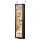 Wall or Door Mounted Jewelry Cabinet with Full-Length Mirror and LED Lights by DirectDeals
