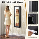 Wall or Door Mounted Jewelry Cabinet with Full-Length Mirror and LED Lights by DirectDeals
