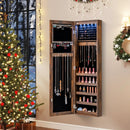 Wall or Door Mounted Jewelry Cabinet with Full-Length Mirror and LED Lights by DirectDeals