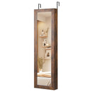 Wall or Door Mounted Jewelry Cabinet with Full-Length Mirror and LED Lights by DirectDeals