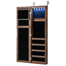 Wall or Door Mounted Jewelry Cabinet with Full-Length Mirror and LED Lights by DirectDeals