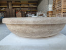 Walnut Travertine Beige Natural Stone Handmade Vessel Bathroom Sink