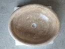 Walnut Travertine Beige Natural Stone Handmade Vessel Bathroom Sink