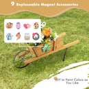 Wooden Wagon Planter with 9 Magnetic Accessories for Garden Yard-Blue by DirectDeals