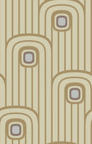 Warm Beige 70s Retro Mod Arch Geometric Wallpaper