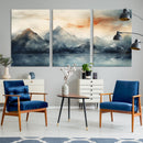 Watercolor Abstract Misty Mountain Wall Art Canvas Print