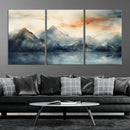 Watercolor Abstract Misty Mountain Wall Art Canvas Print