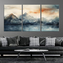 Watercolor Abstract Misty Mountain Wall Art Canvas Print